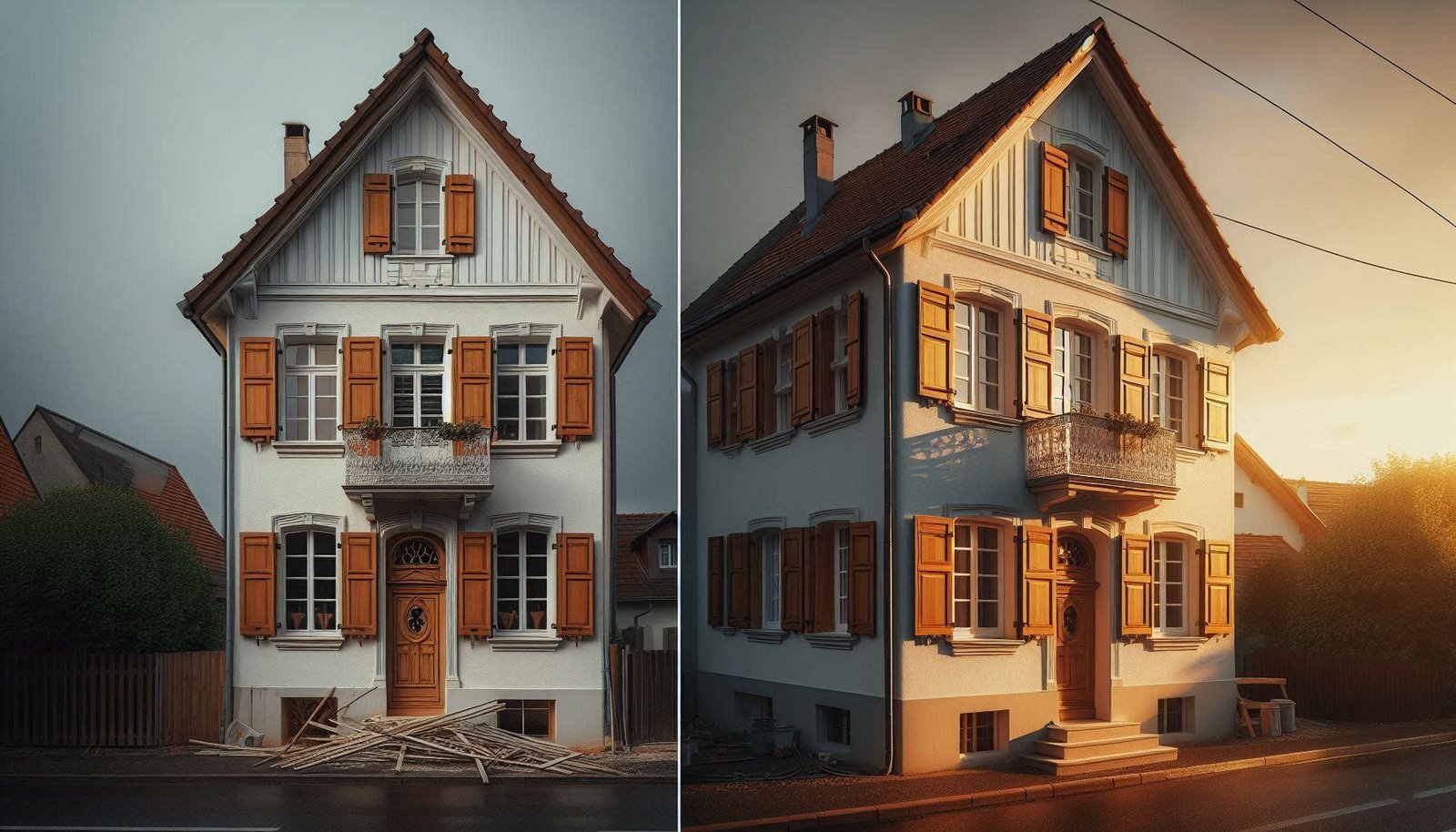 Avant après rénovation de façade maison alsacienne à Strasbourg-artisan-grand-est
